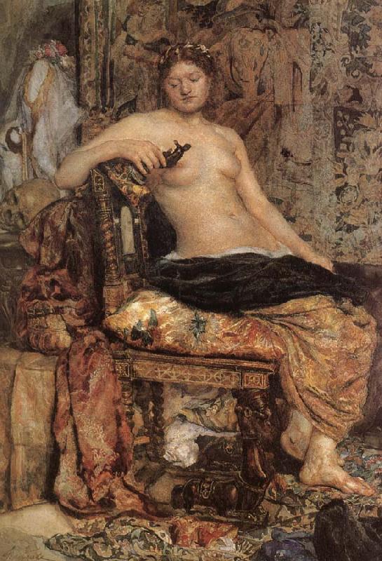 Mikhail Vrubel Female Model in a Renaissance setting oil painting image